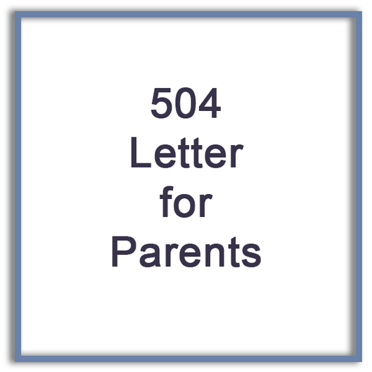 504 Letter for Parents